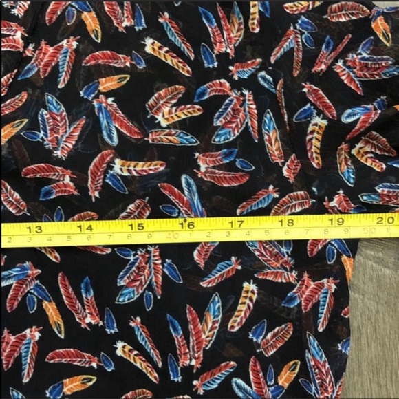 EUC Mango Casual Feather Print Dress & Slip Size 4 - Picture 7 of 14